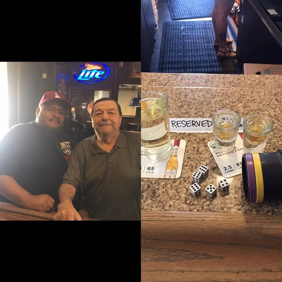 Pat Rocca with a customer