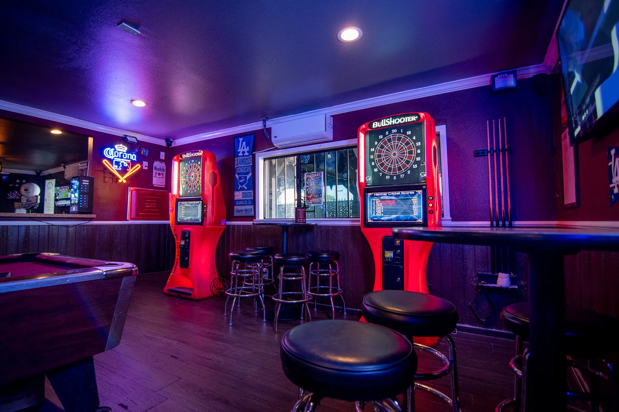 Pool table area inside The Greatest sports bar Hawthorne